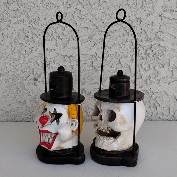 Light Up LED Halloween Creepy Horror Movie Clown Skull Lantern Set - Picture 3 of 11